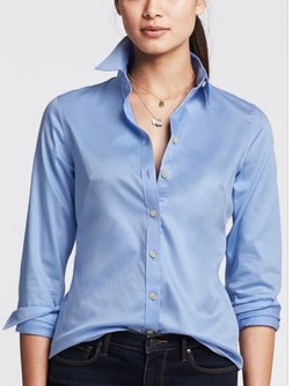 Banana Republic Preppy Embroidered Button Down Shirt Size 8